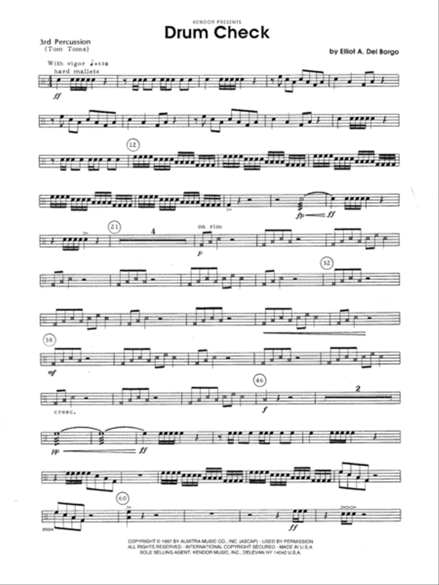 Drum Check - Percussion 3 Percussion scores gallery preview page 1