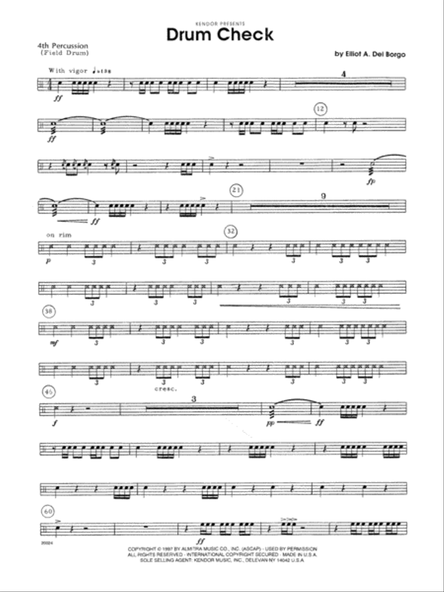 Drum Check - Percussion 4 Percussion scores gallery preview page 1