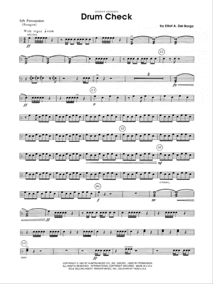 Drum Check - Percussion 5 Percussion scores gallery preview page 1