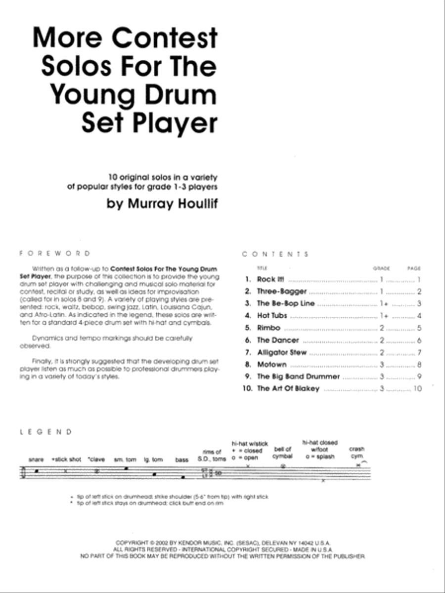 More Contest Solos For The Young Drum Set Player Drum Set scores gallery preview page 1