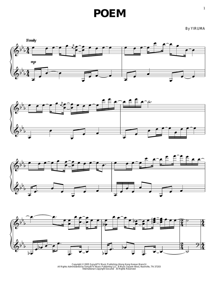 Poem Poem Piano Solo scores gallery preview page 1