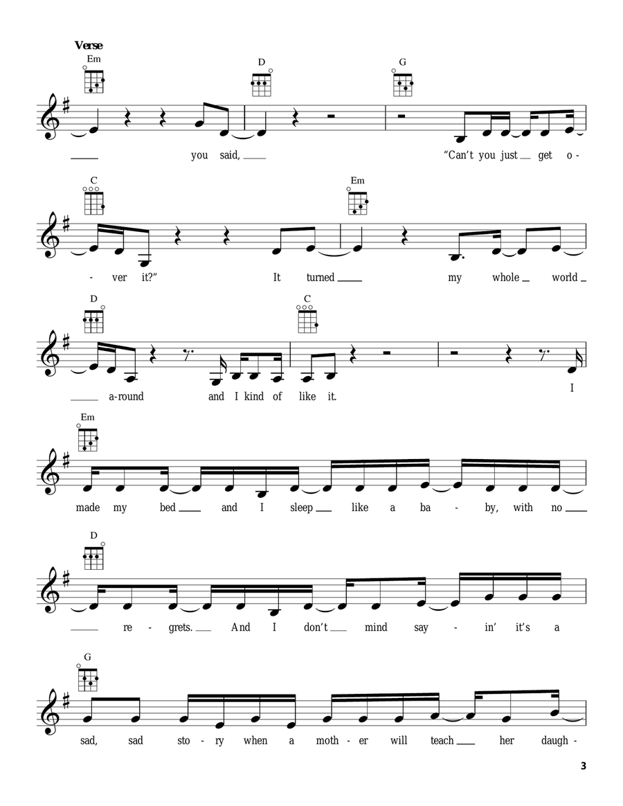 Not Ready To Make Nice Not Ready To Make Nice Ukulele scores gallery preview page 3