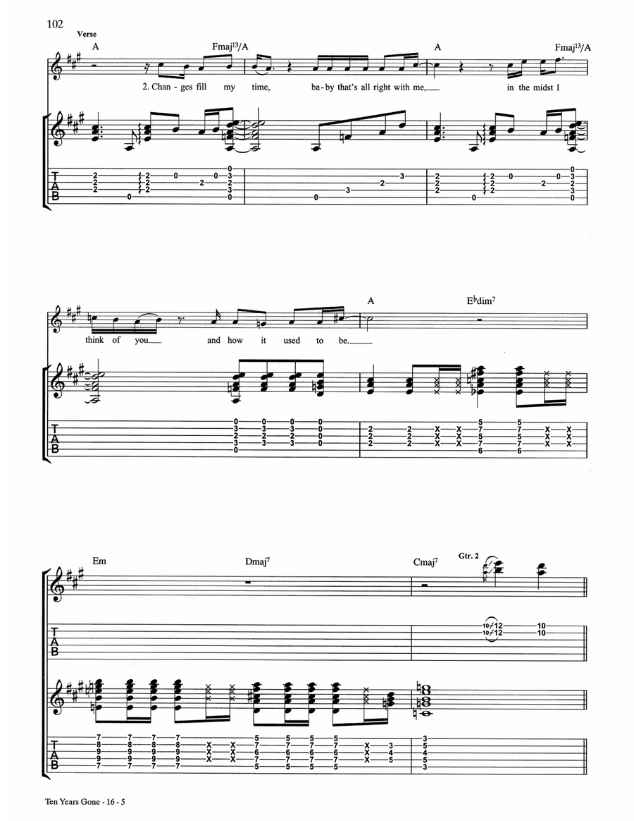 Ten Years Gone Ten Years Gone Acoustic Guitar scores gallery preview page 5