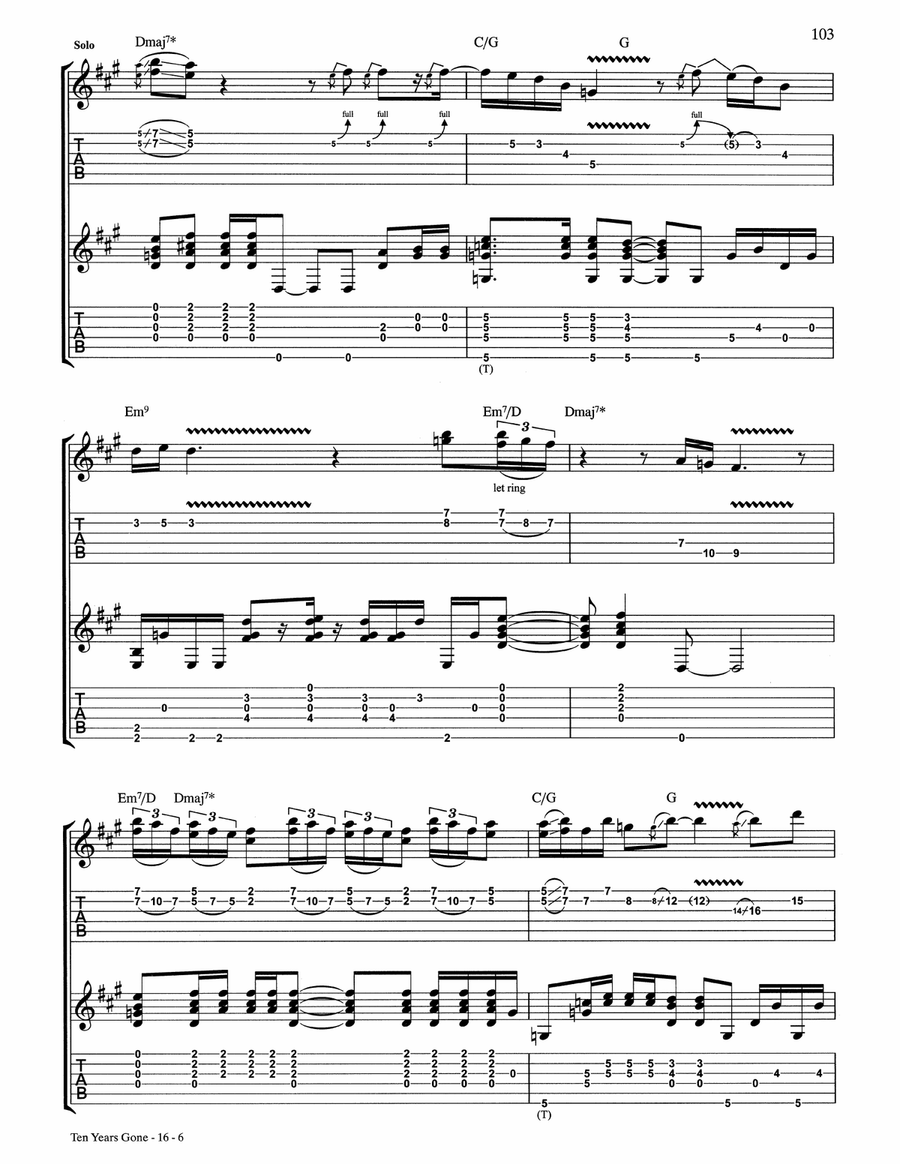 Ten Years Gone Ten Years Gone Acoustic Guitar scores gallery preview page 6