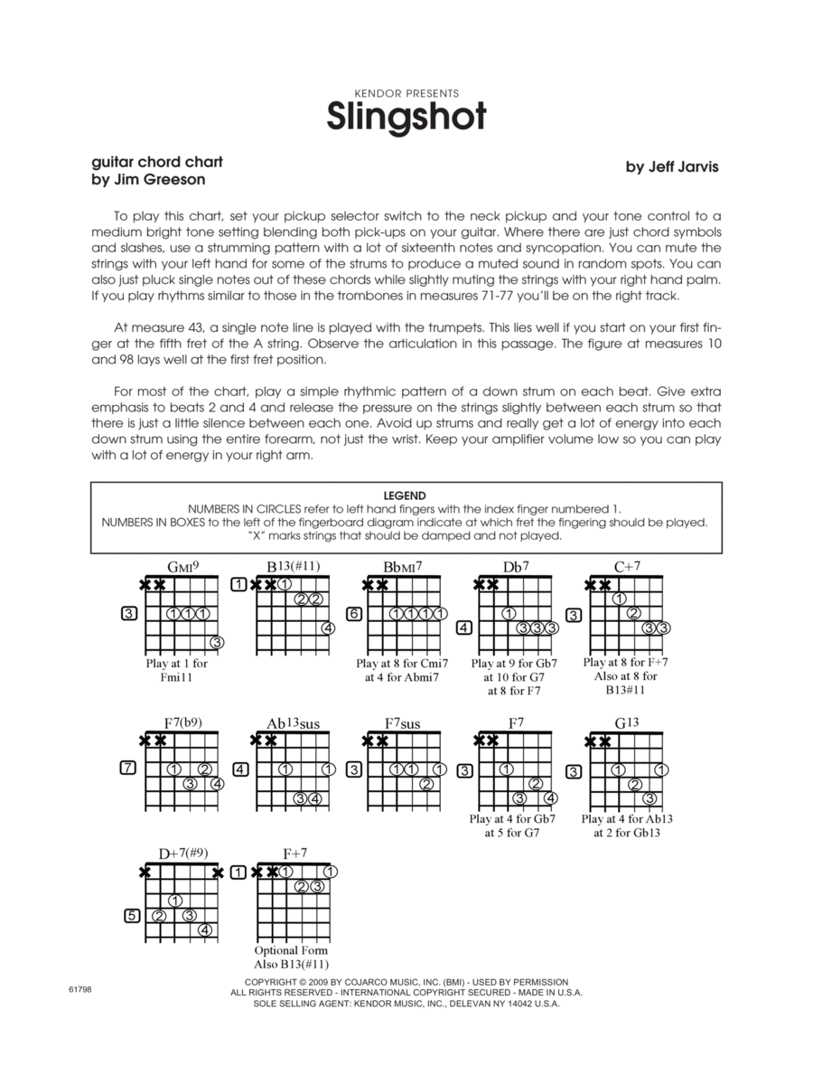 Slingshot - Guitar Chord Chart Electric Guitar scores gallery preview page 1