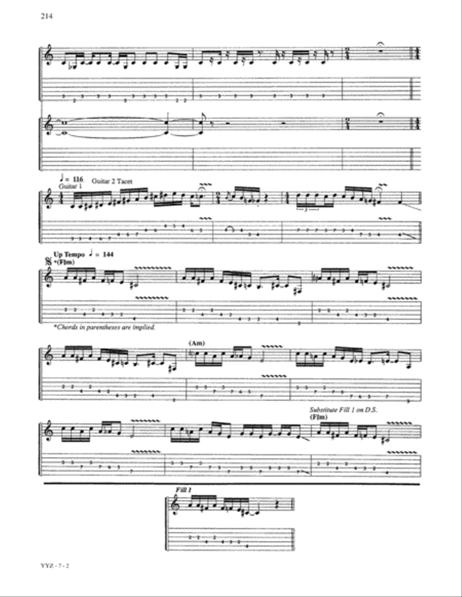 YYZ Electric Guitar scores gallery preview page 2