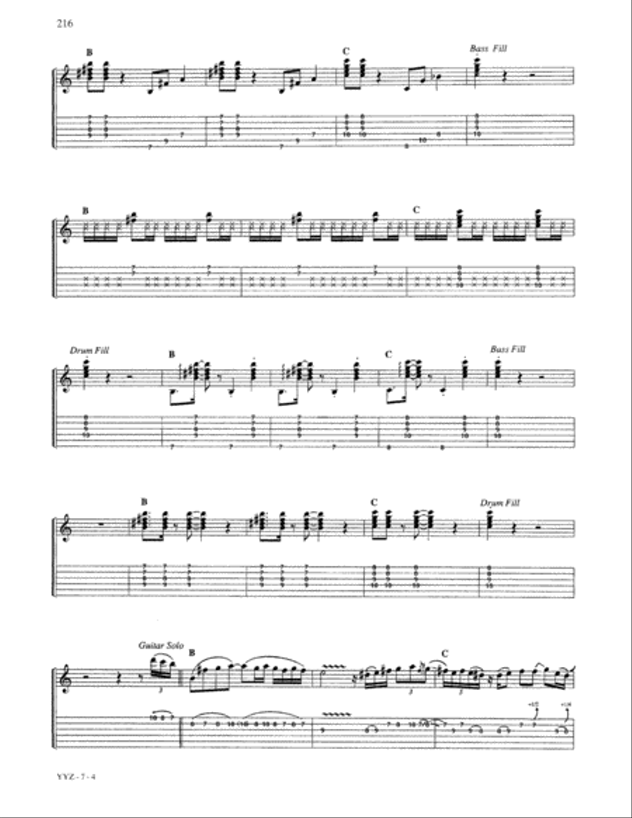 YYZ Electric Guitar scores gallery preview page 4