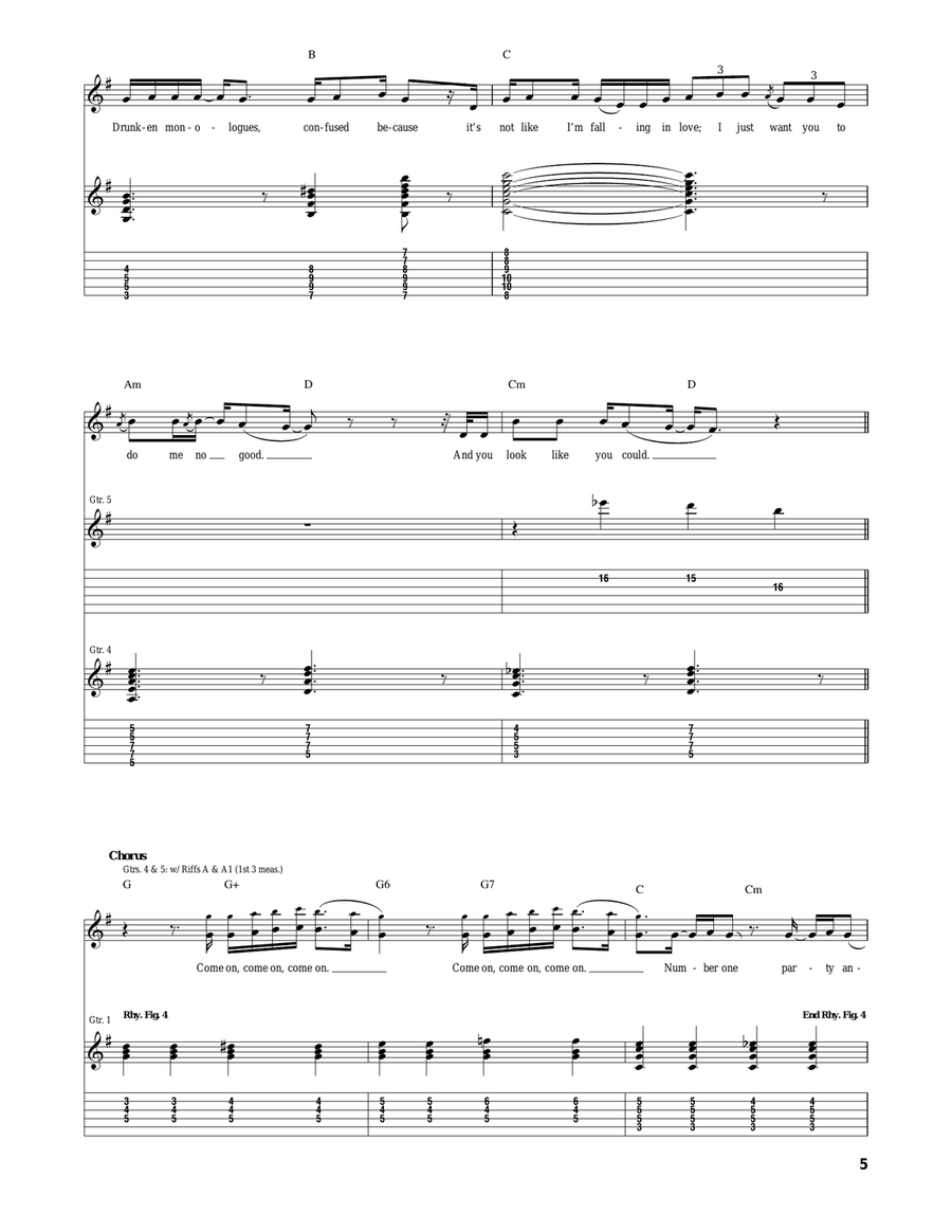 No. 1 Party Anthem No. 1 Party Anthem Acoustic Guitar scores gallery preview page 5