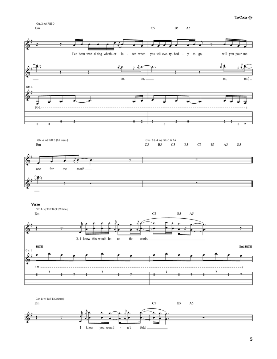 One For The Road One For The Road Acoustic Guitar scores gallery preview page 5