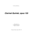 Clarinet Quintet, opus 155 (2013) full score - Score Only