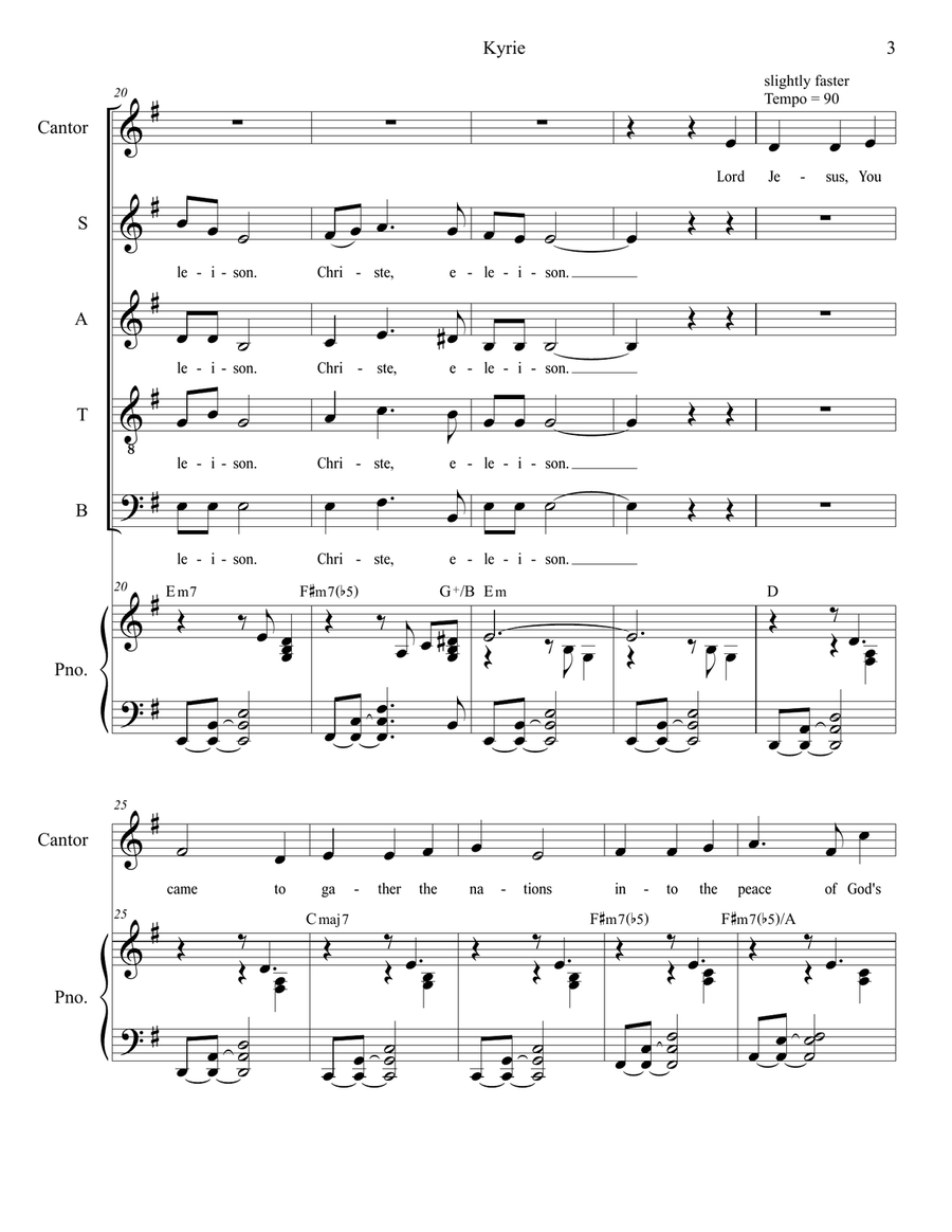 Mass of Saint Joseph (Choir/Vocal score) 4-Part scores gallery preview page 3
