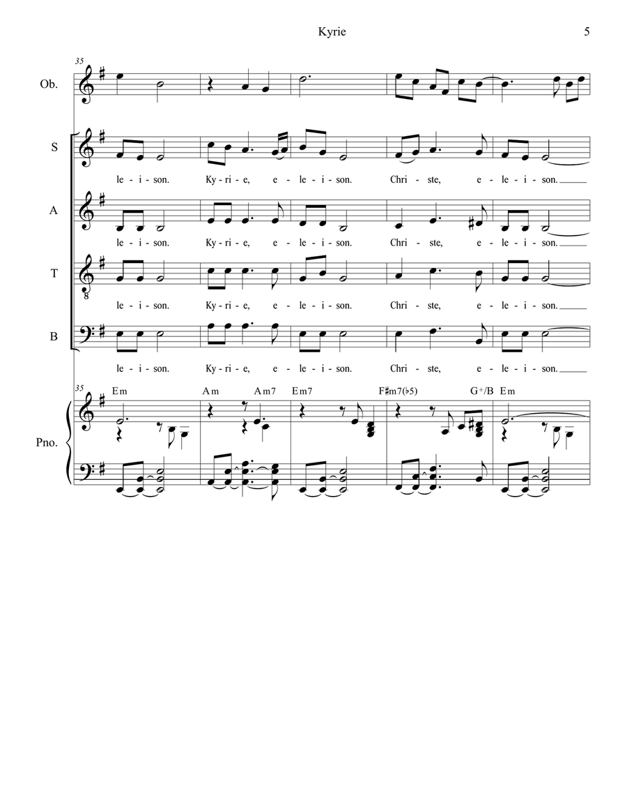 Mass of Saint Joseph (Choir/Vocal score) 4-Part scores gallery preview page 5