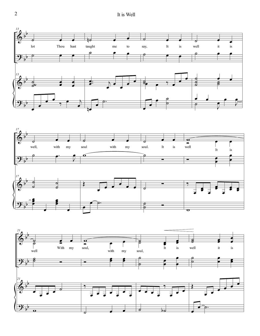 It is Well (Easy SATB) It is Well (Easy SATB) 4-Part scores gallery preview page 2