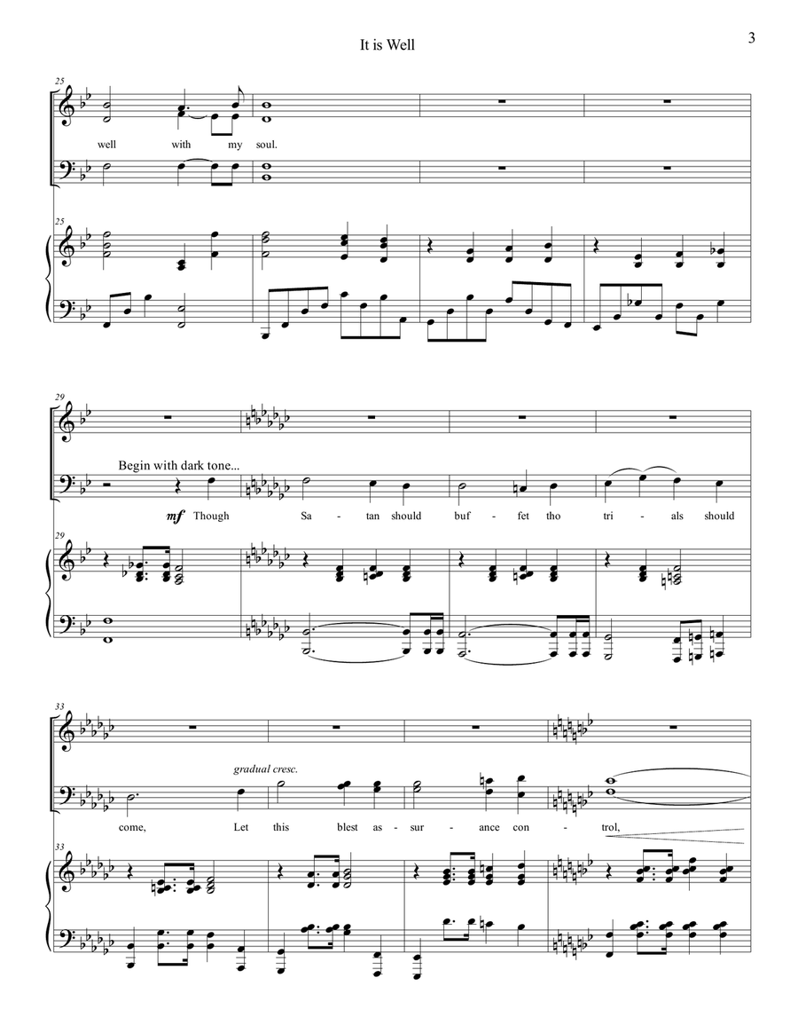 It is Well (Easy SATB) It is Well (Easy SATB) 4-Part scores gallery preview page 3