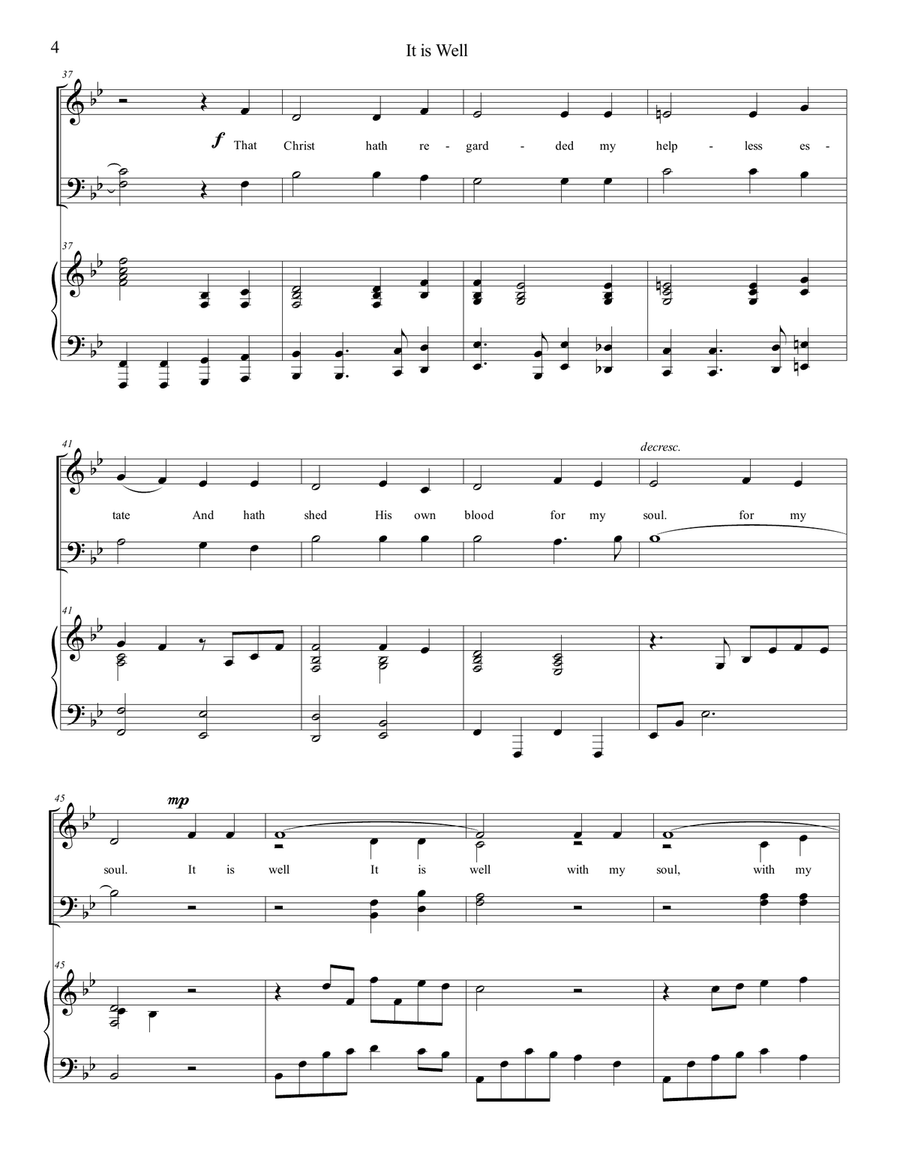 It is Well (Easy SATB) It is Well (Easy SATB) 4-Part scores gallery preview page 4