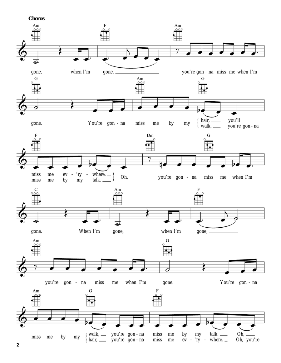 Cups (When I'm Gone) Ukulele scores gallery preview page 2