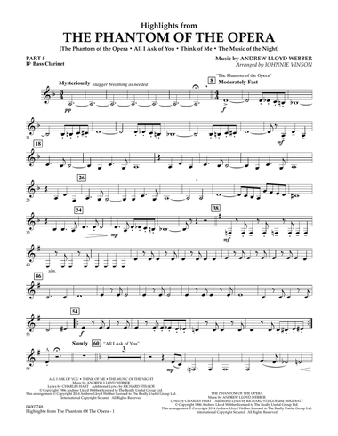 Highlights from The Phantom of the Opera - Pt.5 - Bb Bass Clarinet