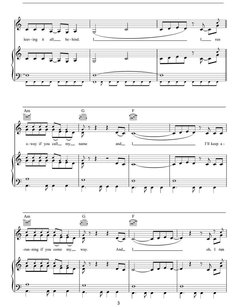 Running If You Call My Name Acoustic Guitar scores gallery preview page 3