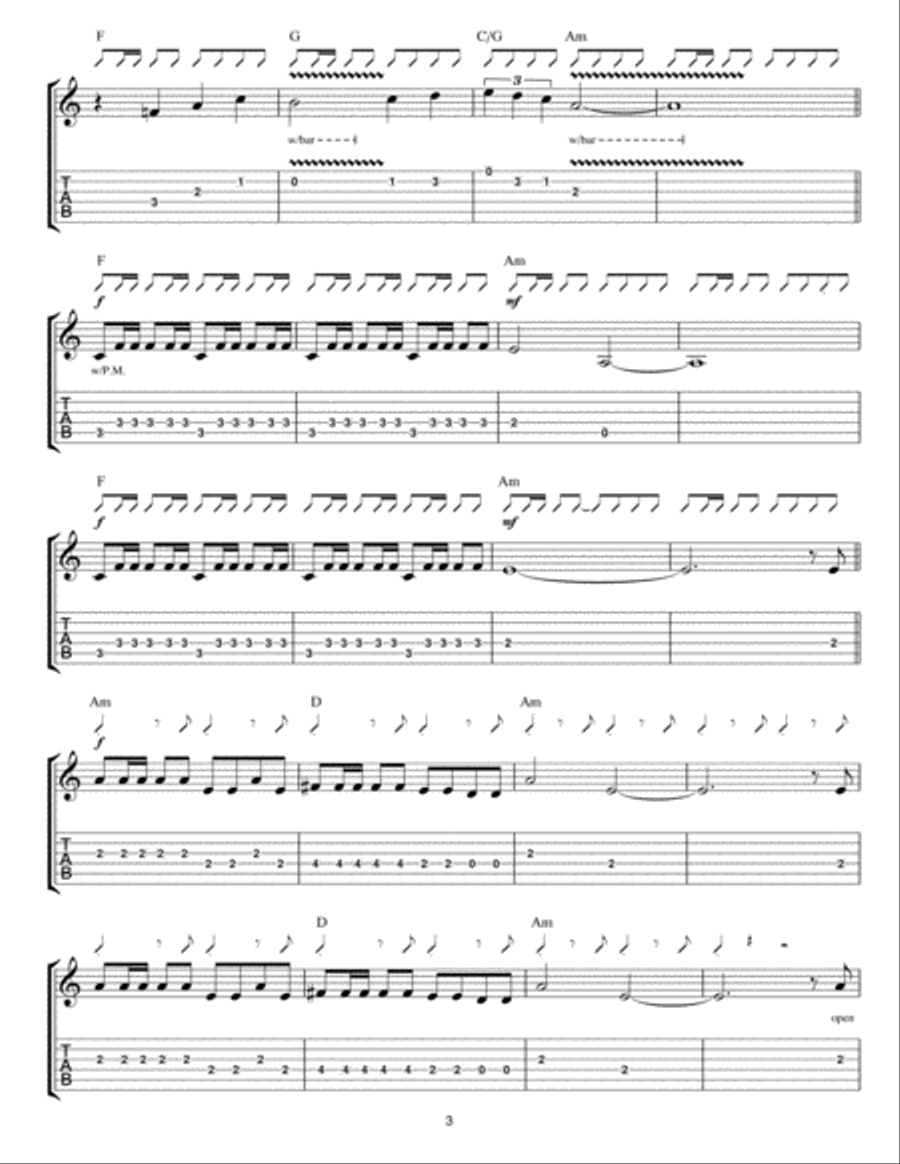 Apache Guitar Tablature scores gallery preview page 3