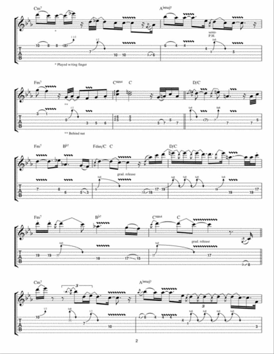 'Cause We've Ended As Lovers Guitar Tablature scores gallery preview page 2