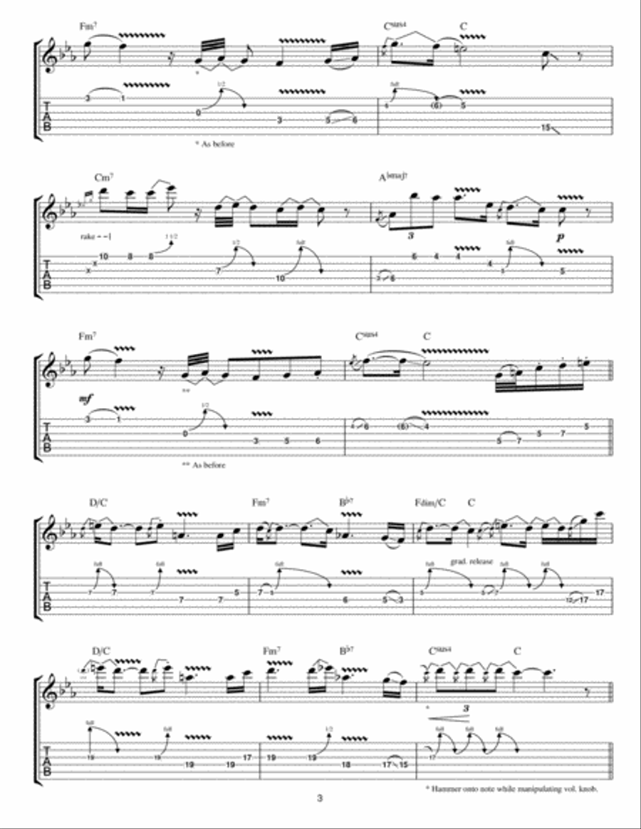 'Cause We've Ended As Lovers Guitar Tablature scores gallery preview page 3