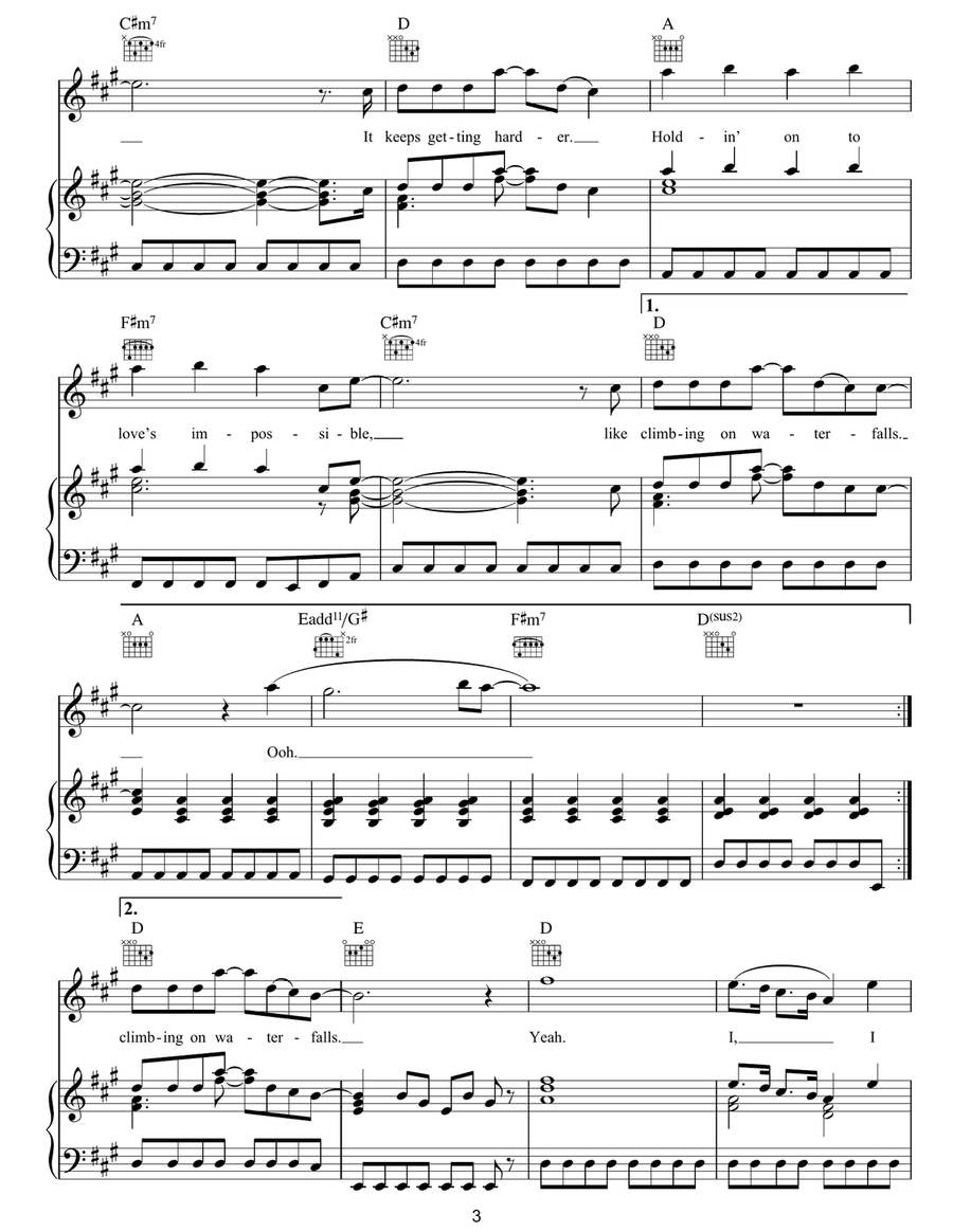 Waterfall Waterfall Acoustic Guitar scores gallery preview page 3