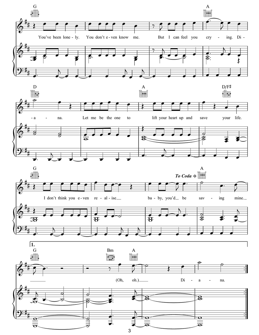 Diana Diana Acoustic Guitar scores gallery preview page 3