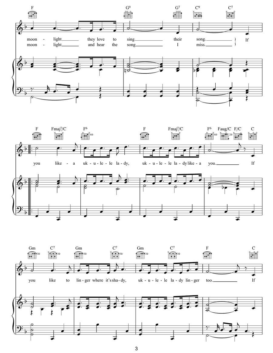 Ukulele Lady Ukulele Lady Piano, Vocal, Guitar scores gallery preview page 3
