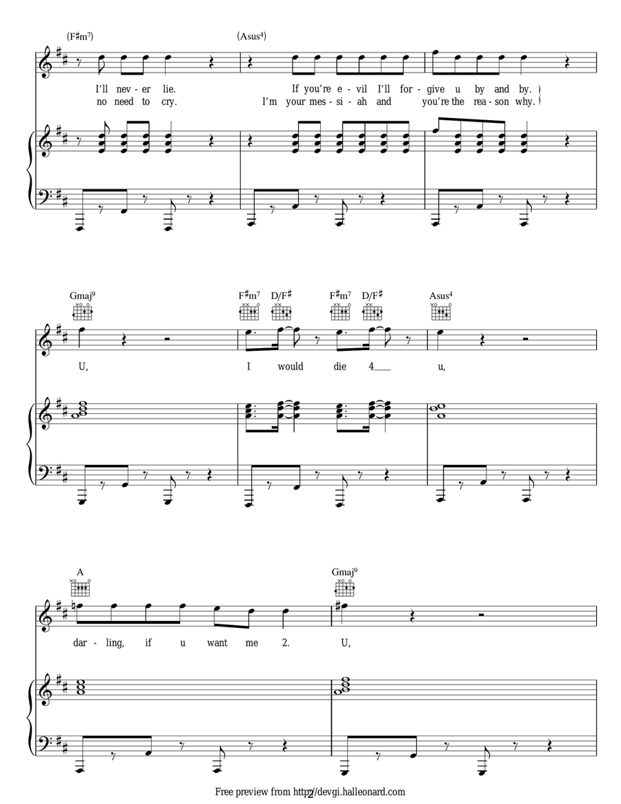 I Would Die 4 U I Would Die 4 U Acoustic Guitar scores gallery preview page 2