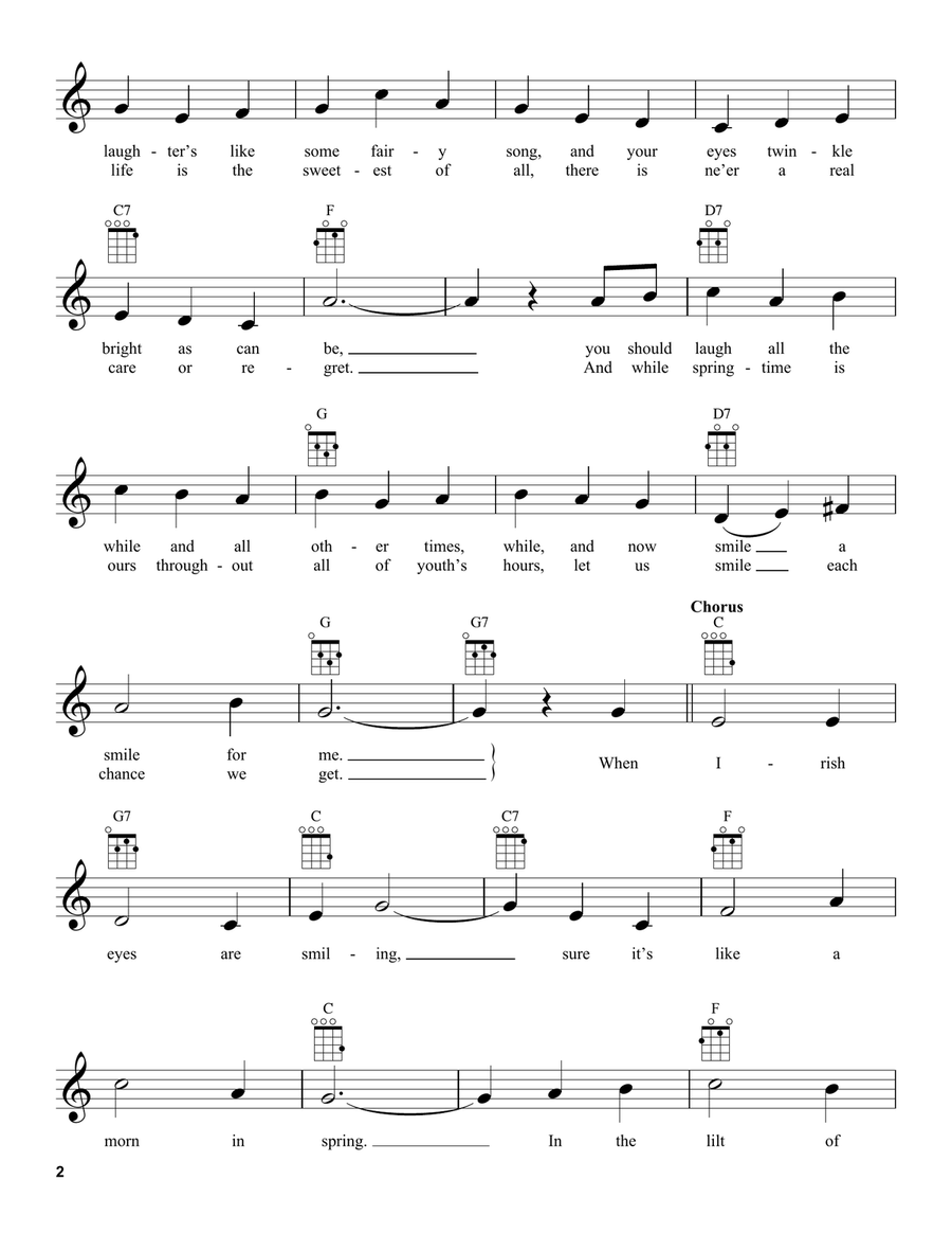 When Irish Eyes Are Smiling Ukulele scores gallery preview page 2