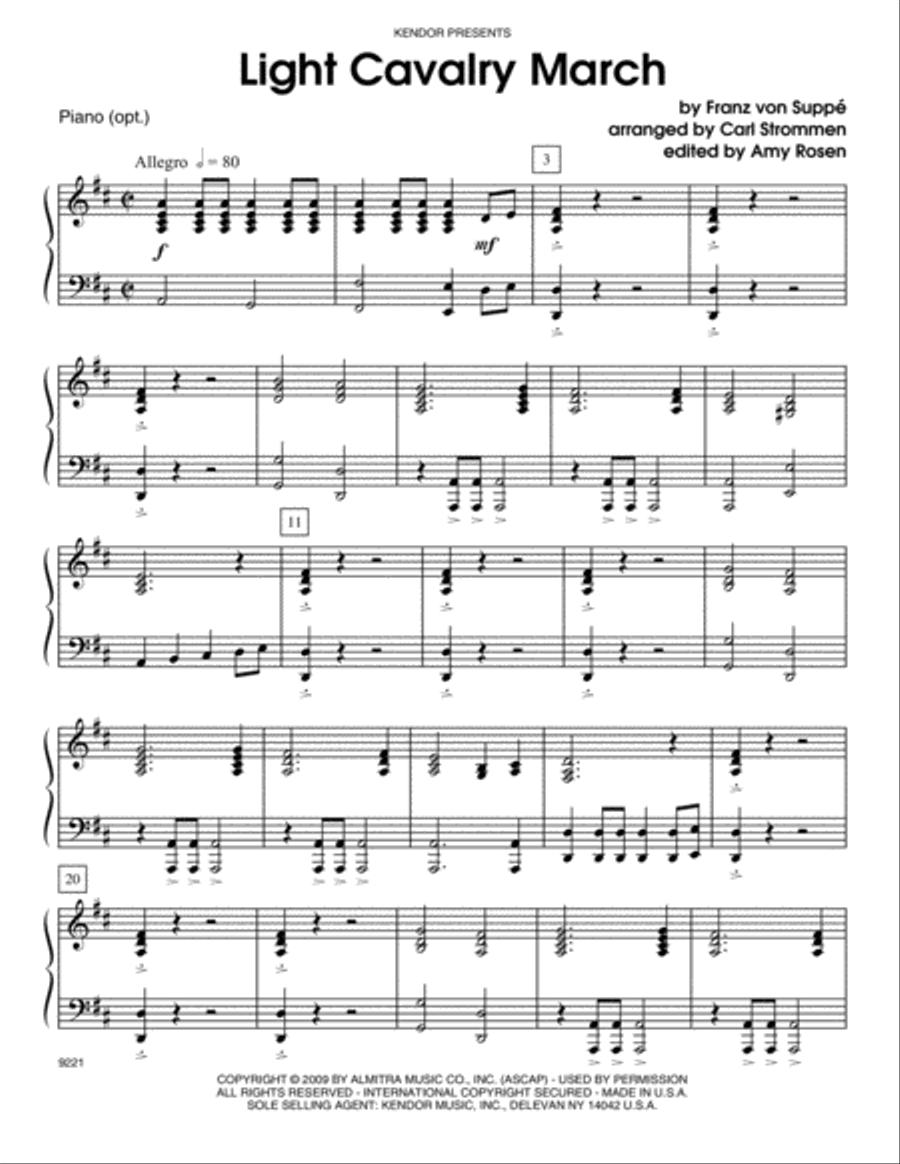 Light Cavalry March - Piano Piano Solo scores gallery preview page 1