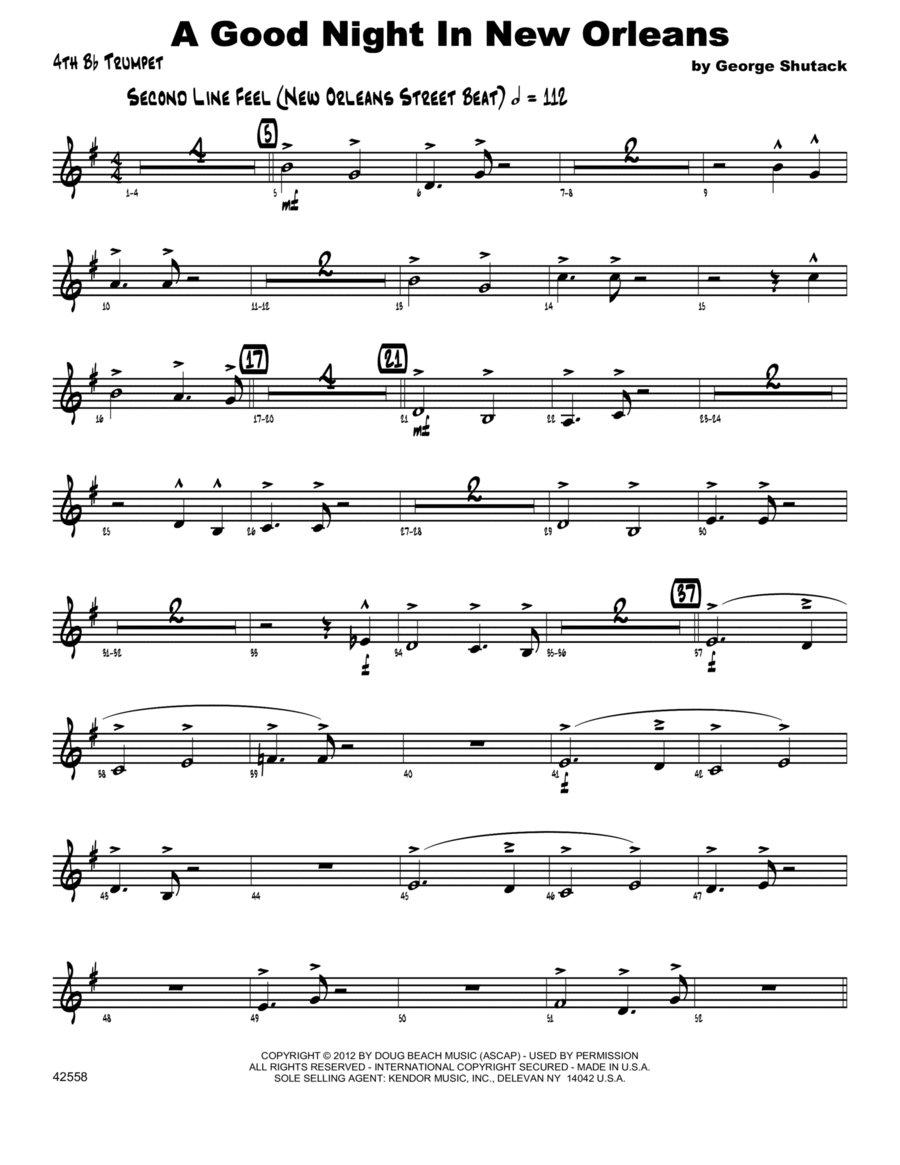 A Good Night In New Orleans - Trumpet 4 Jazz Ensemble scores gallery preview page 1