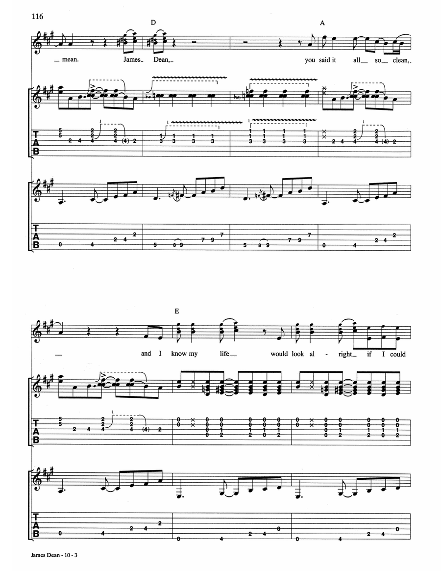James Dean James Dean Acoustic Guitar scores gallery preview page 3