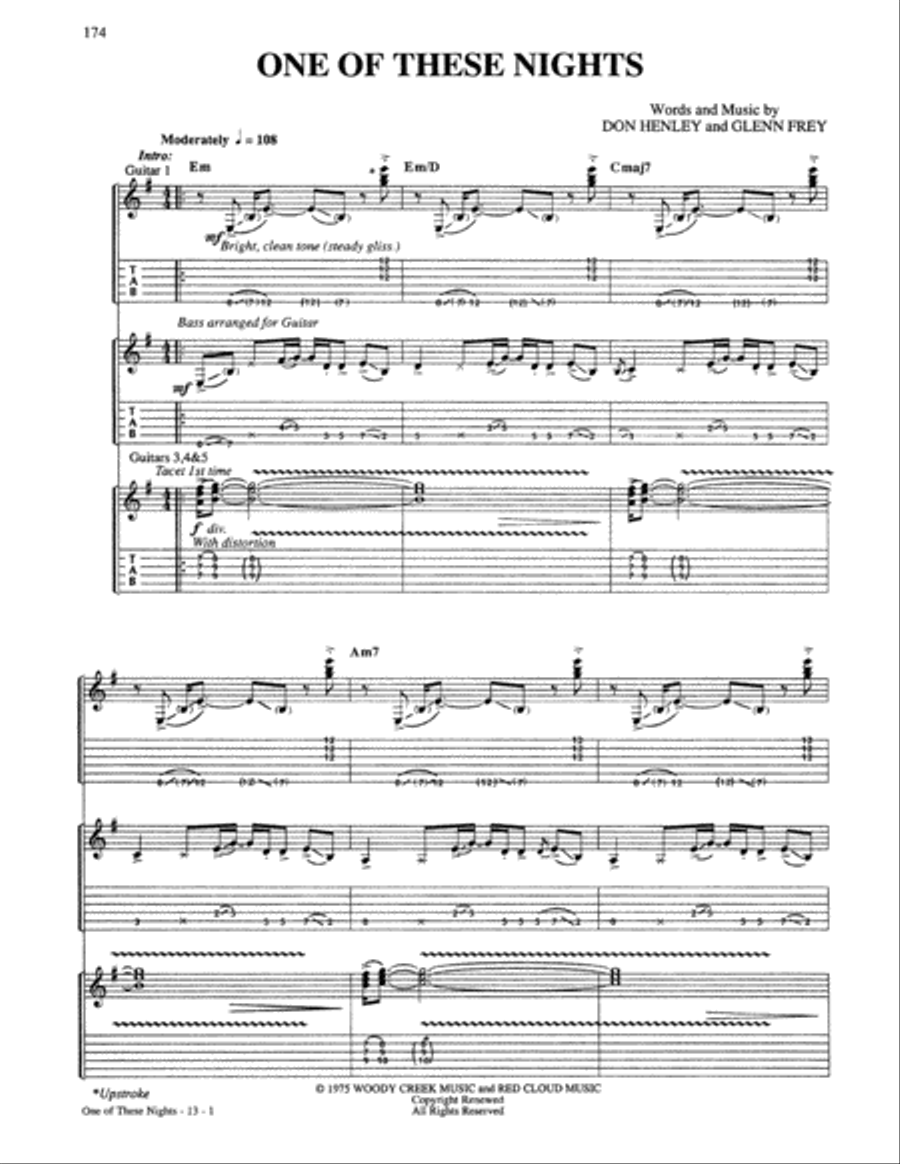 One Of These Nights Electric Guitar scores gallery preview page 1
