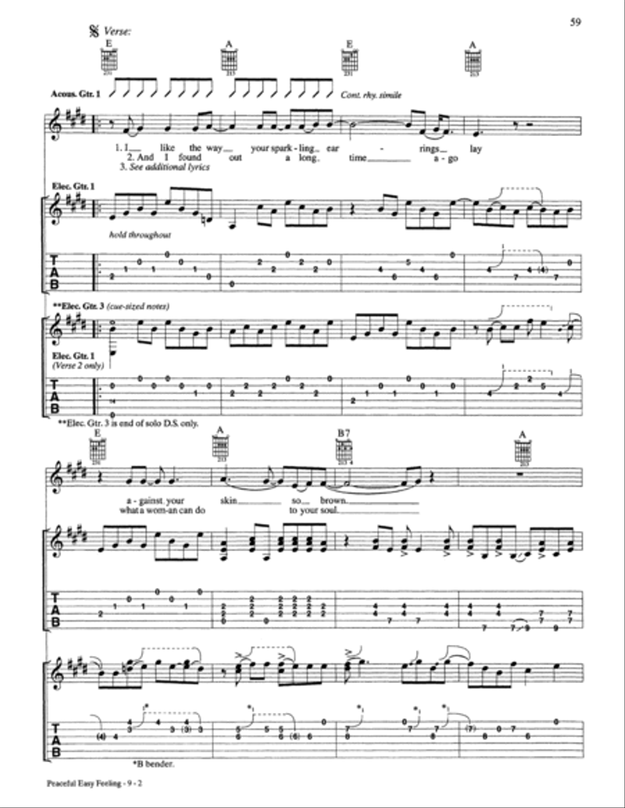 Peaceful Easy Feeling Electric Guitar scores gallery preview page 2