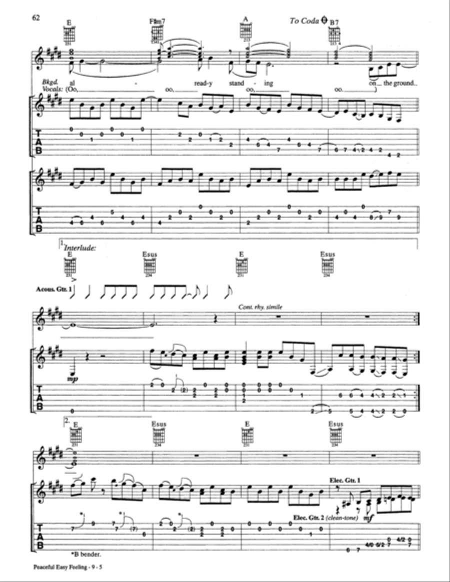 Peaceful Easy Feeling Electric Guitar scores gallery preview page 5