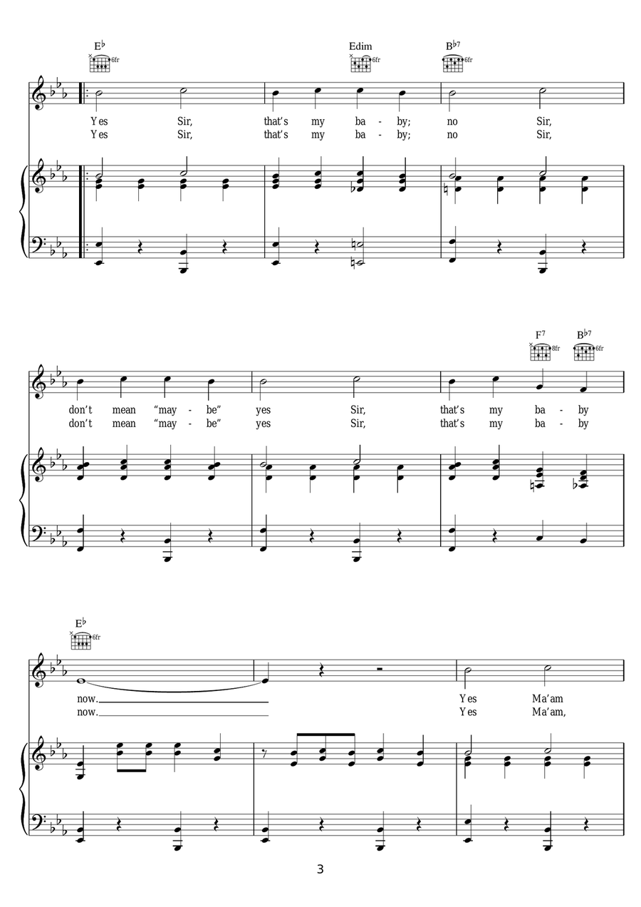 Yes Sir, That's My Baby Yes Sir, That's My Baby Acoustic Guitar scores gallery preview page 3
