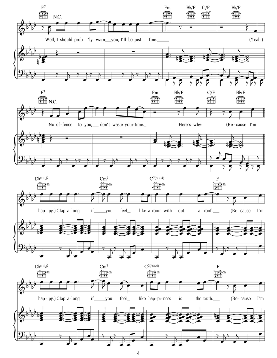 Happy Happy Acoustic Guitar scores gallery preview page 4
