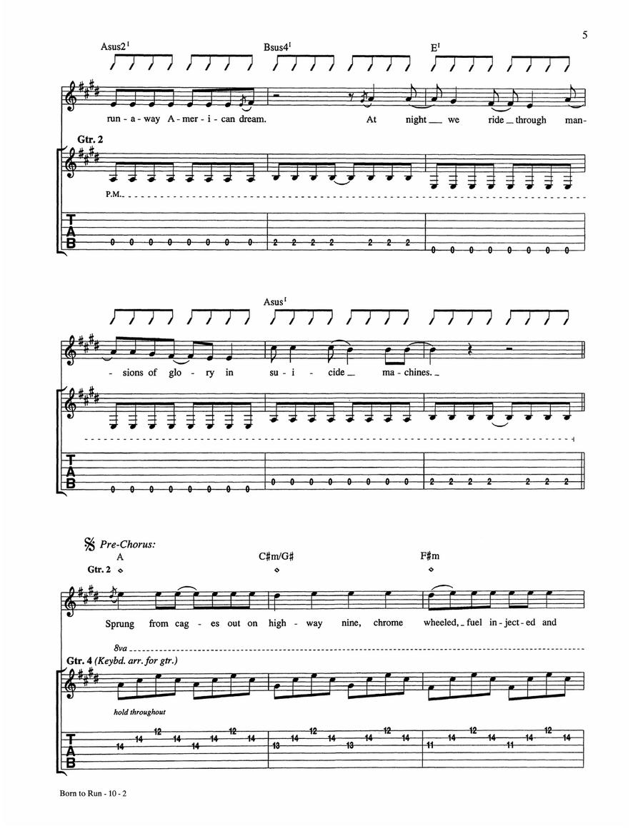 Born To Run Born To Run Acoustic Guitar scores gallery preview page 2