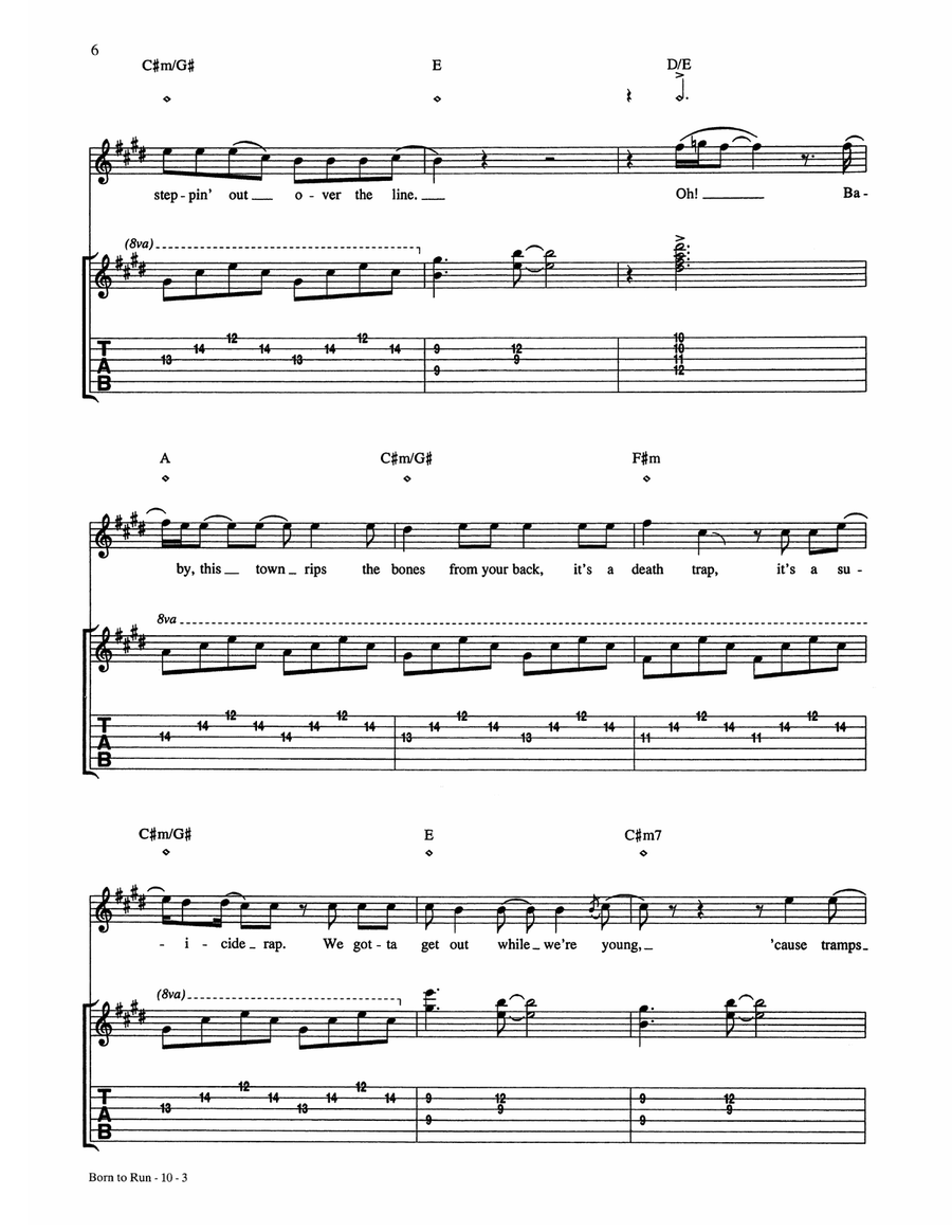 Born To Run Born To Run Acoustic Guitar scores gallery preview page 3