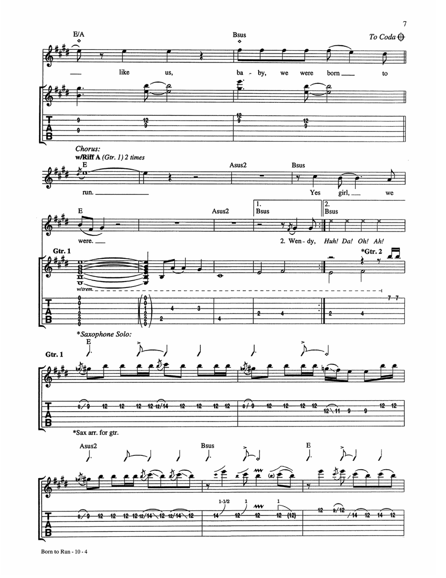 Born To Run Born To Run Acoustic Guitar scores gallery preview page 4