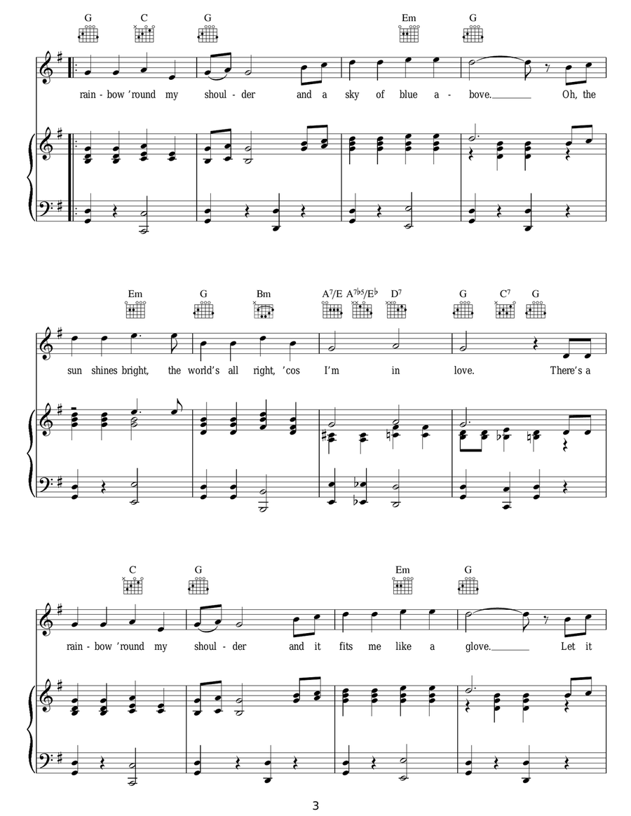 There's A Rainbow Round My Shoulder Guitar scores gallery preview page 3