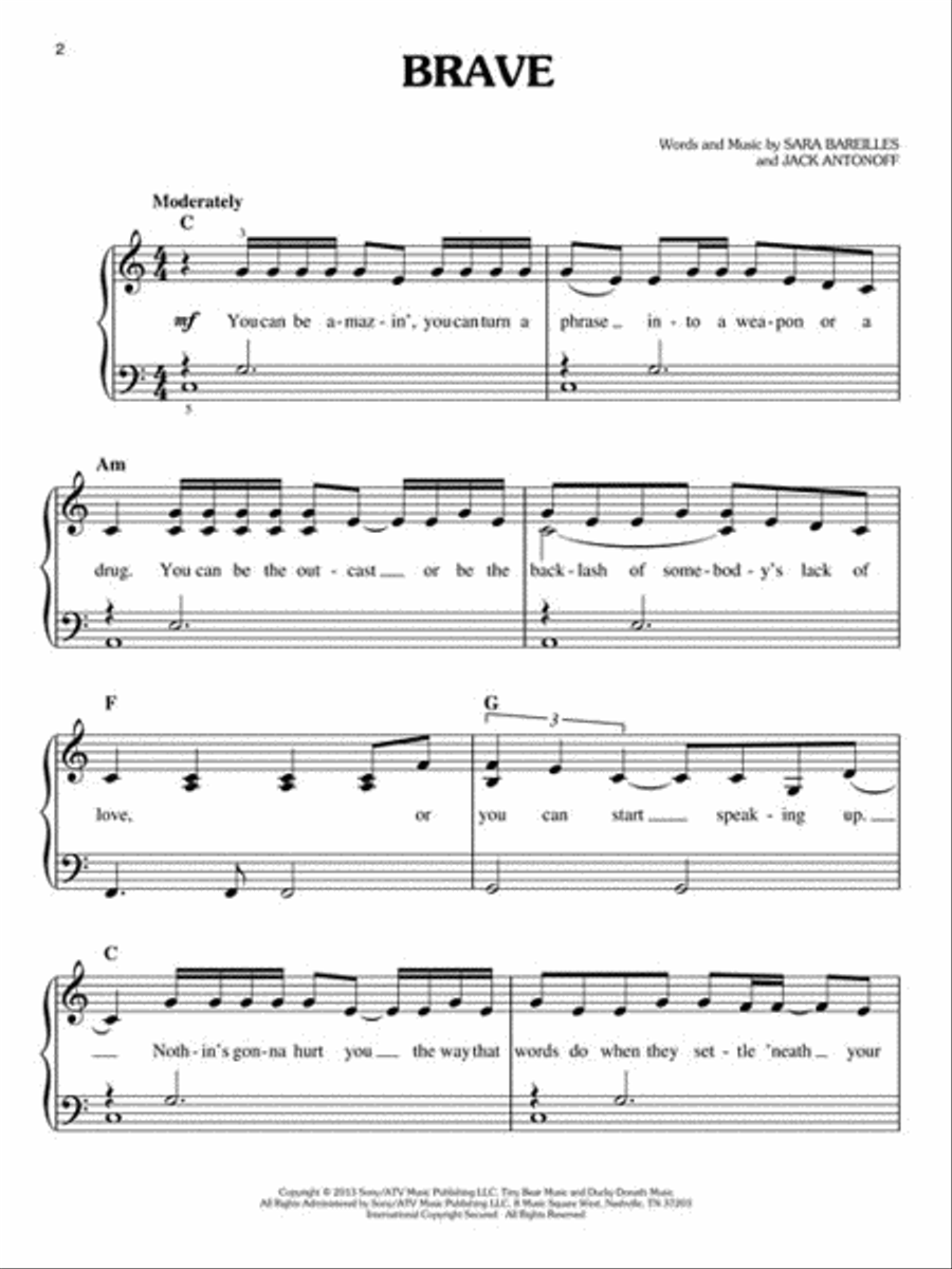 Best of Sara Bareilles Easy Piano scores gallery preview page 3
