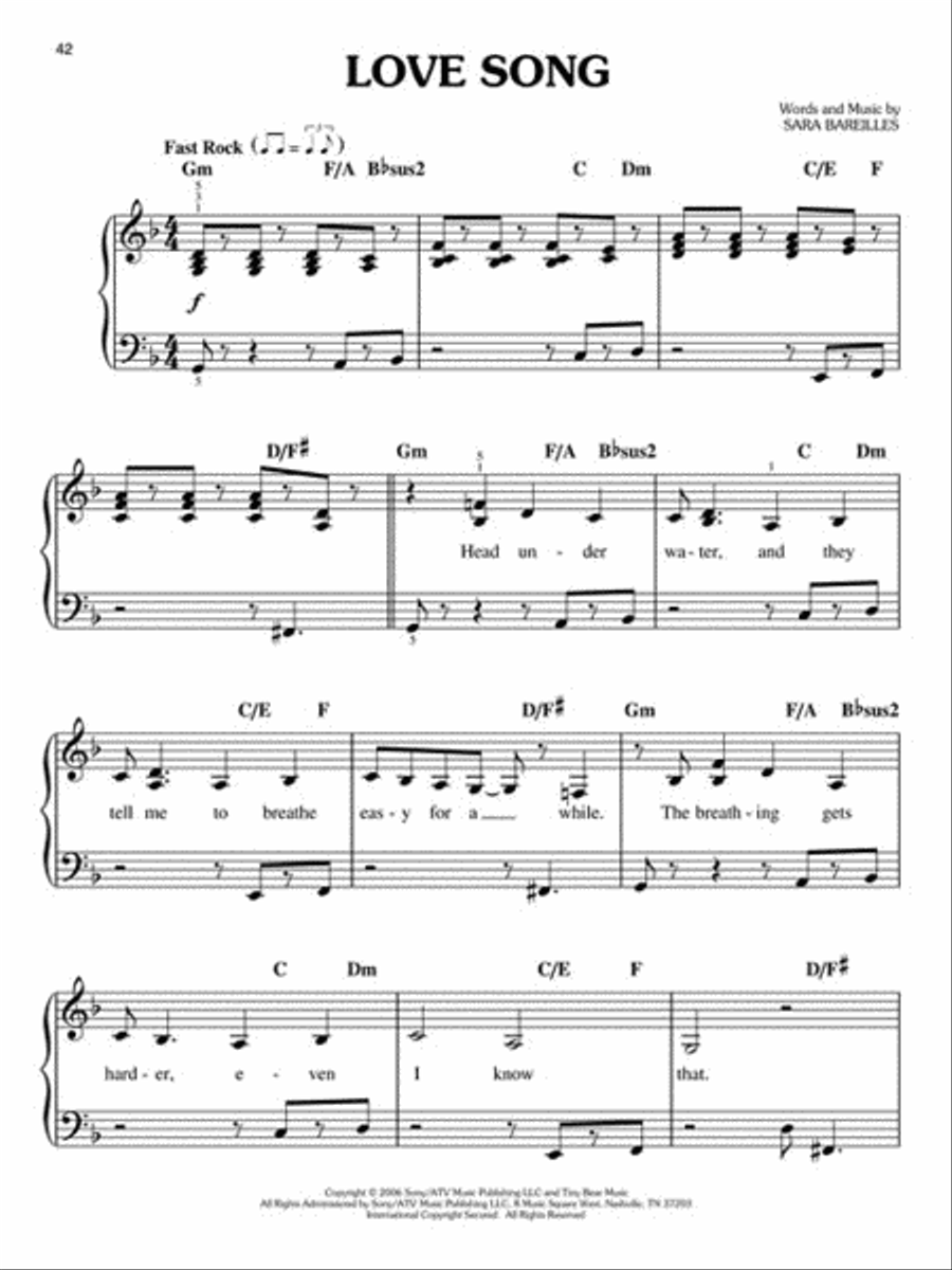 Best of Sara Bareilles Easy Piano scores gallery preview page 4