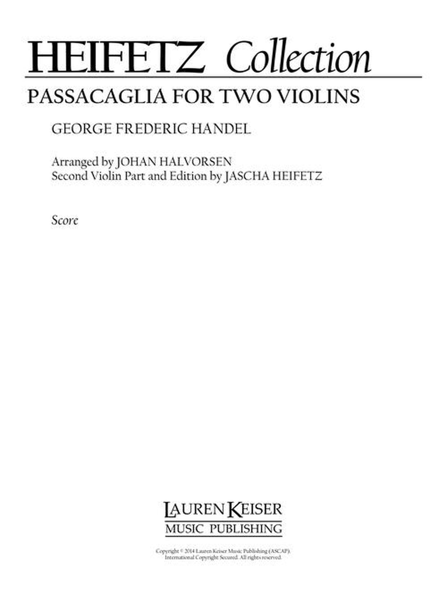Passacaglia for Two Violins Violin scores gallery preview page 2