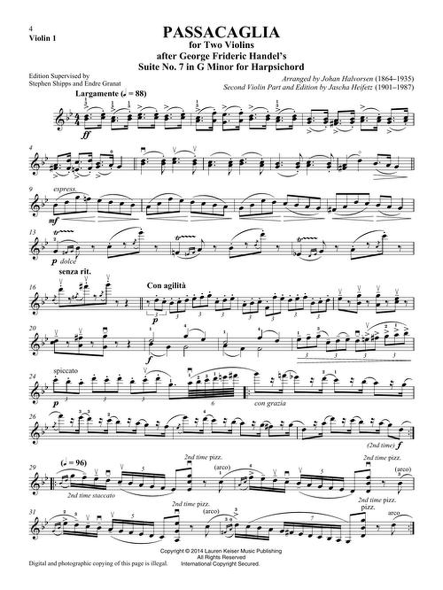 Passacaglia for Two Violins Violin scores gallery preview page 6