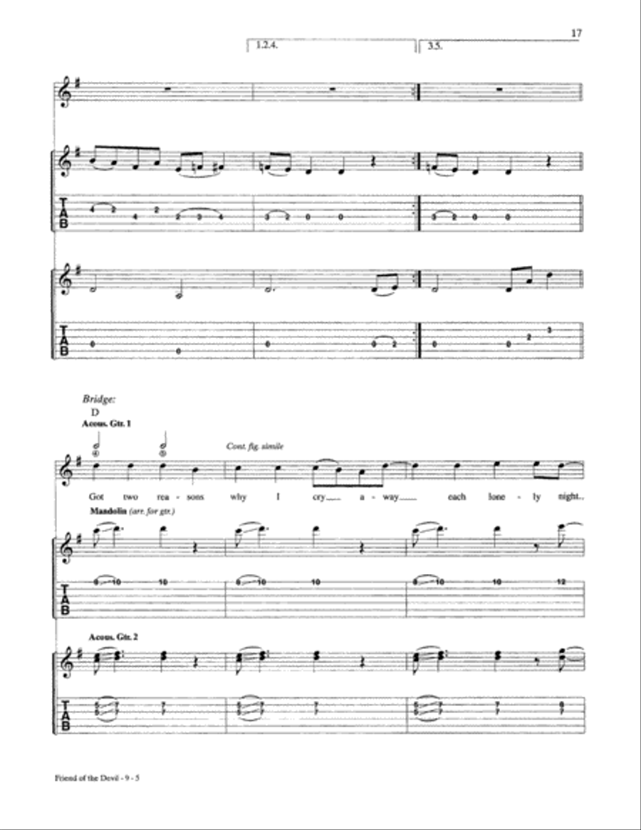 Friend Of The Devil Guitar Tablature scores gallery preview page 5