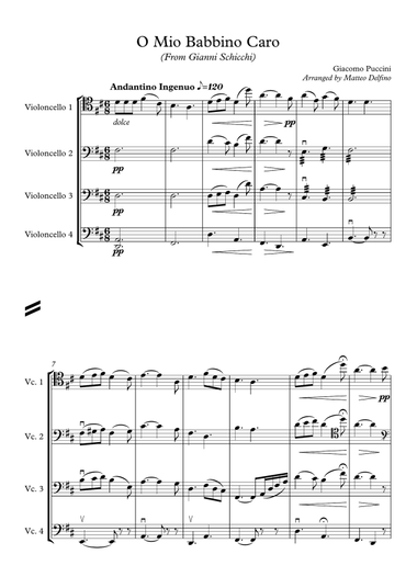 O Mio Babbino Caro (Cello Quartet)