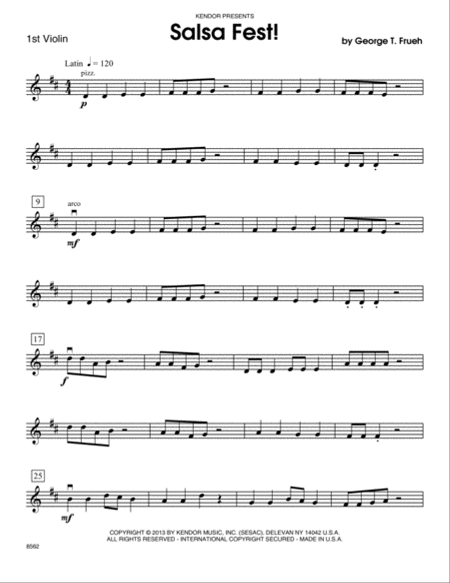 Salsa Fest! - 1st Violin Orchestra scores gallery preview page 1