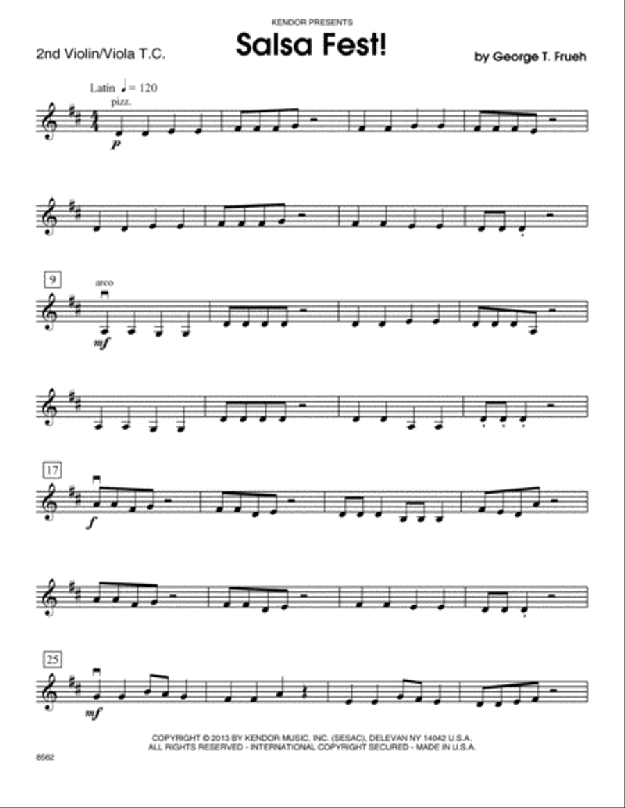 Salsa Fest! - 2nd Violin Orchestra scores gallery preview page 1